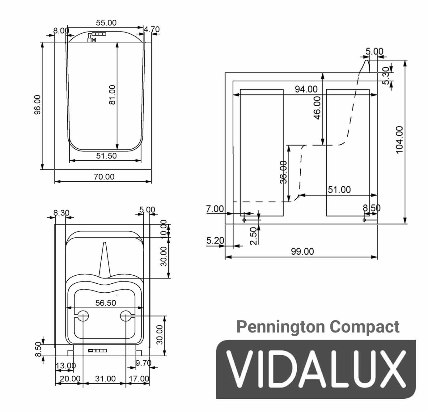pennington compact whirlpool & airspa right hand easy access walk in bath