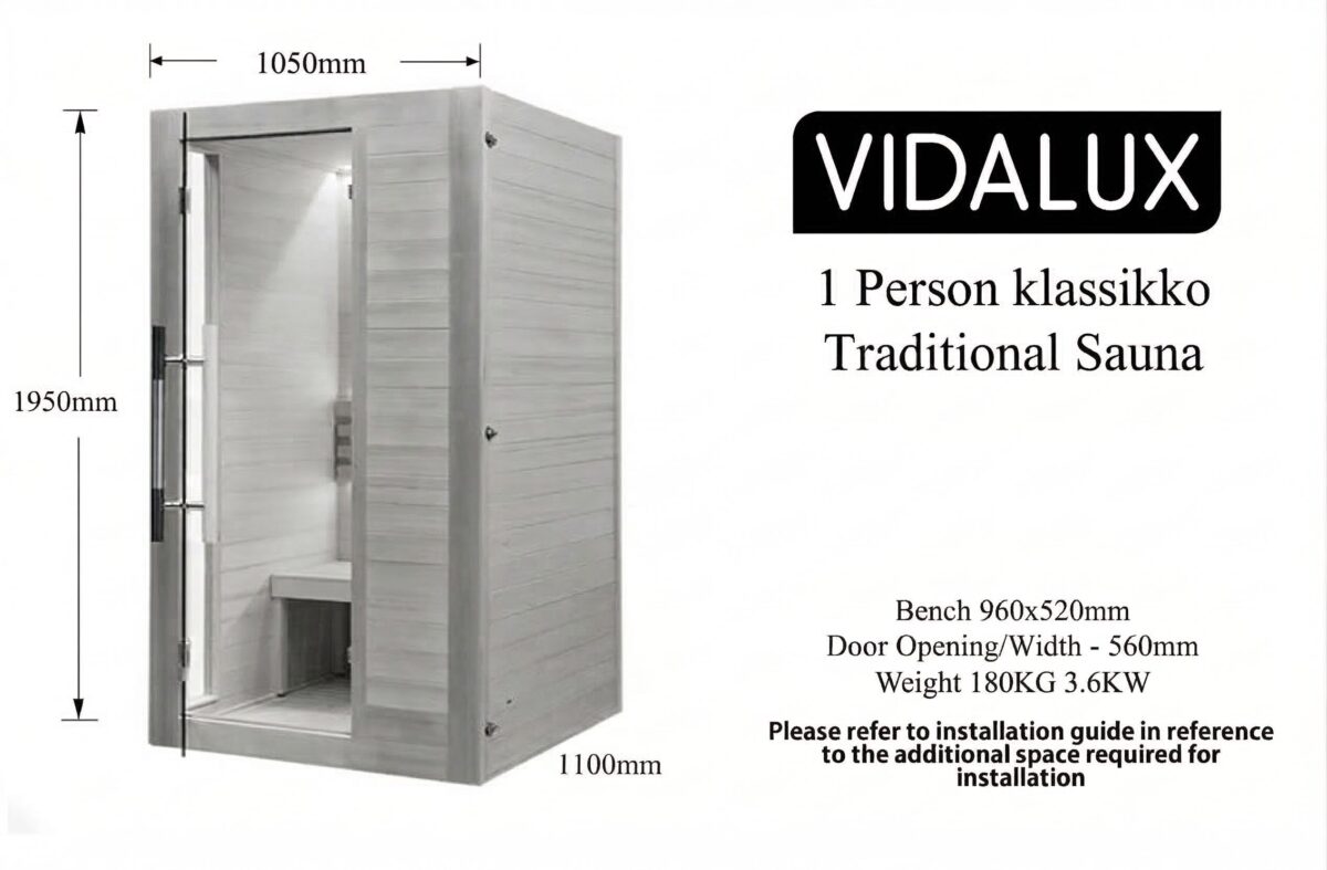 1 person klassikko traditional sauna