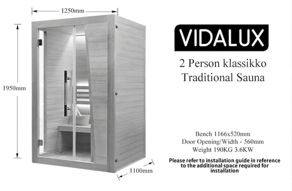 2 person klassikko traditional sauna