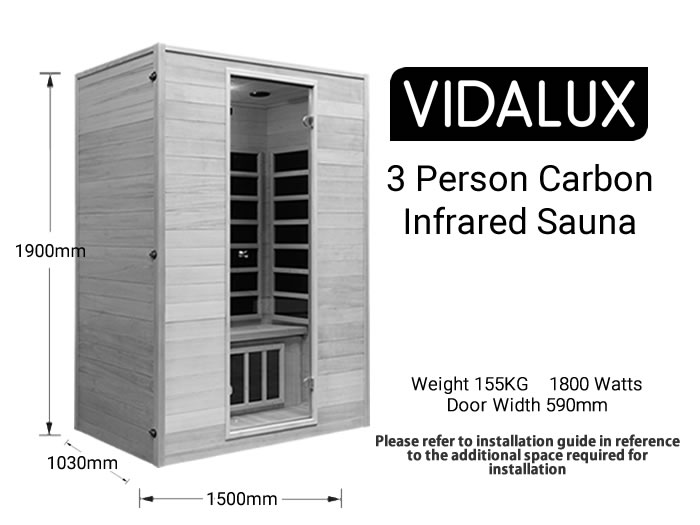 3 person carbon infrared sauna