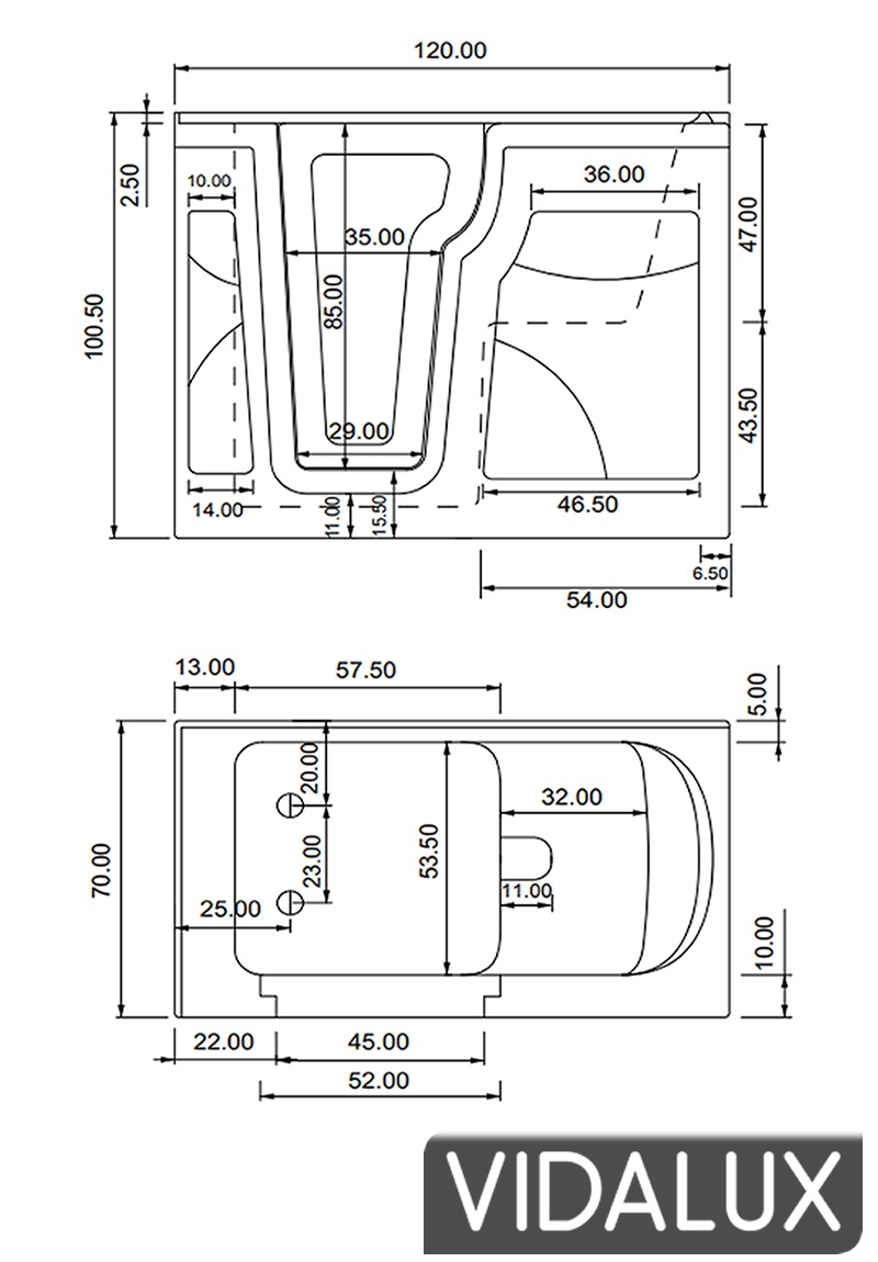 ashford 1200 whirlpool & airspa left hand easy access walk in bath