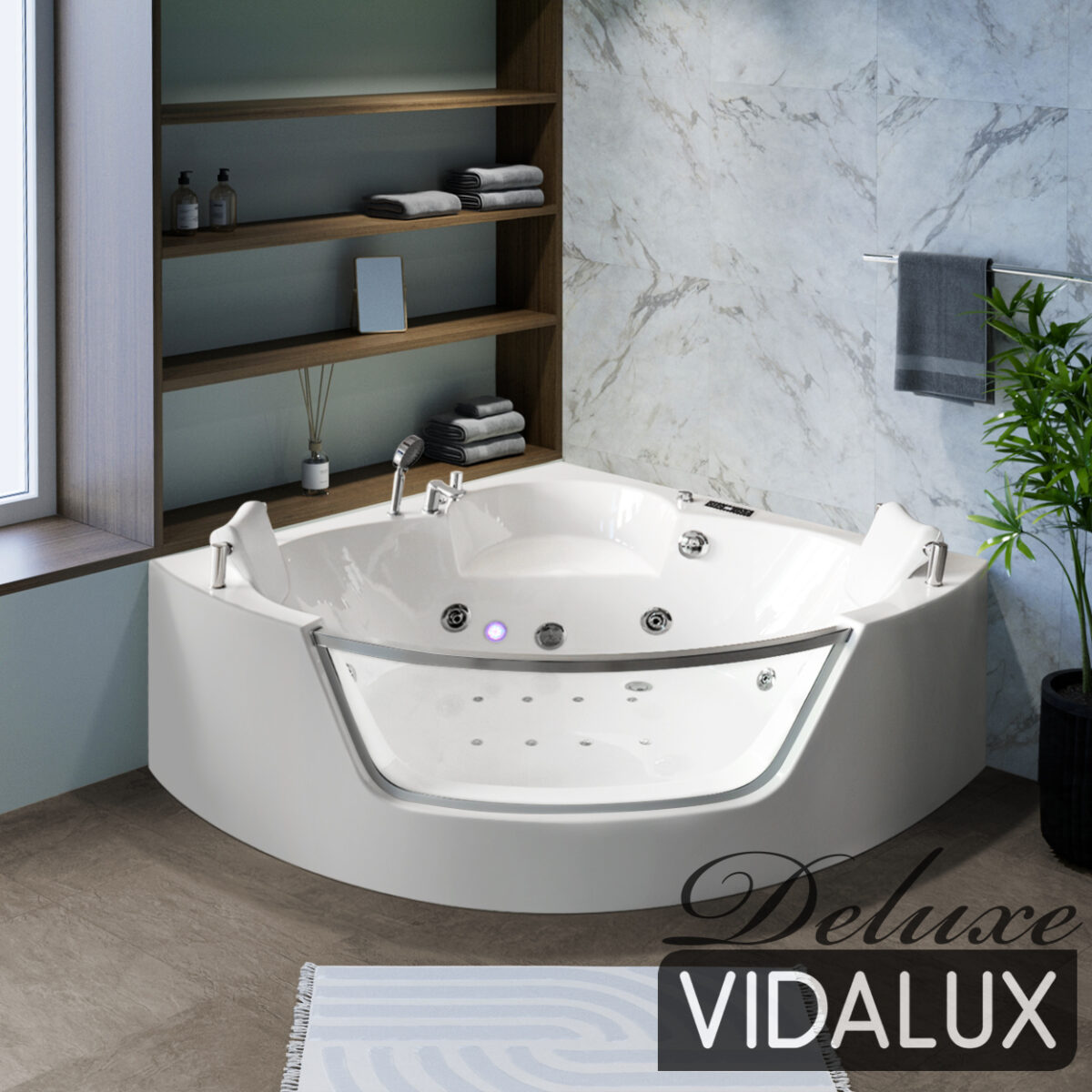 vidalux wb89 1400 x 1400 corner whirlpool & airspa bath