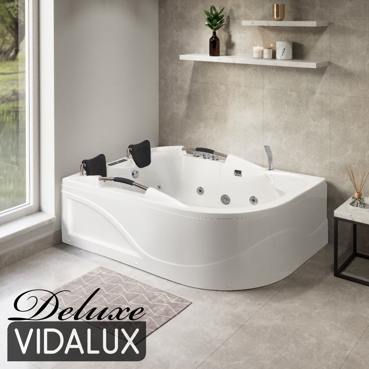 vidalux wb07 1800 x 1200 left hand 2 person deluxe whirlpool & airspa bath
