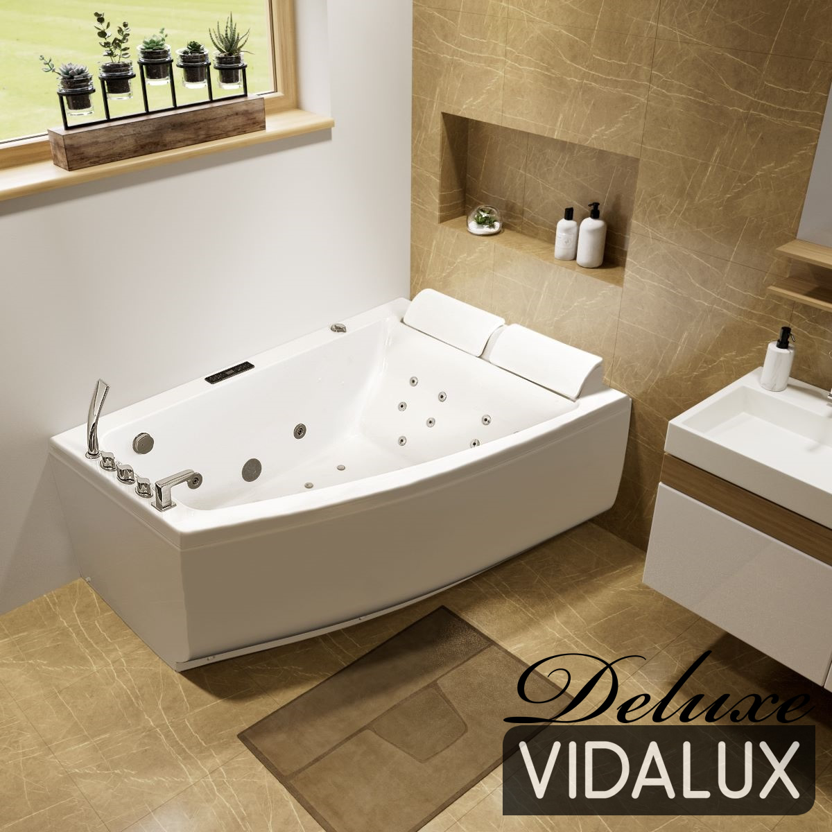 Vidalux WB61 1800 x 1200 Right Hand Deluxe 2 Person Whirlpool & Airspa Bath 2 Vidalux WB61 1800 x 1200 Right Hand Deluxe 2 Person Whirlpool & Airspa Bath