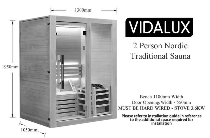 2 person nordic traditional sauna