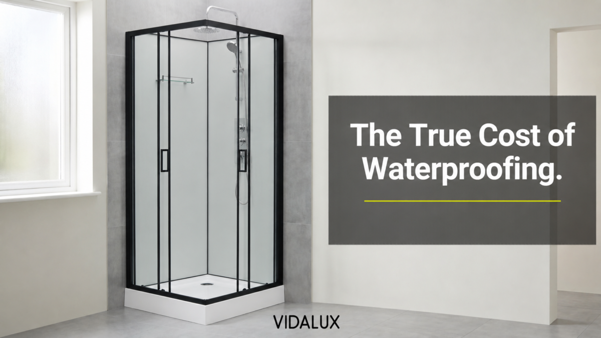 Vidalux Kontrast 800 Square shower cubicle in a modern UK bathroom.
