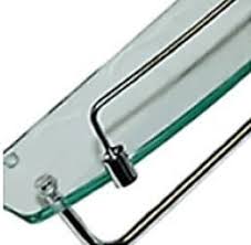 curved glass shelf with rail for steam & shower cabins