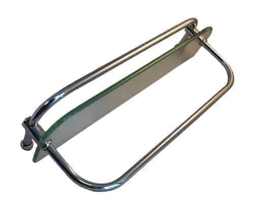 glass shelf with rail