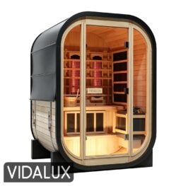 2 person hybrid mini cube sauna with traditional & full spectrum infrared complete heat