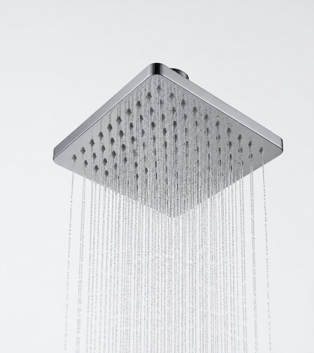Square Modern Flat Thin Slimline Chrome Shower Head for Fusion Shower 25cm